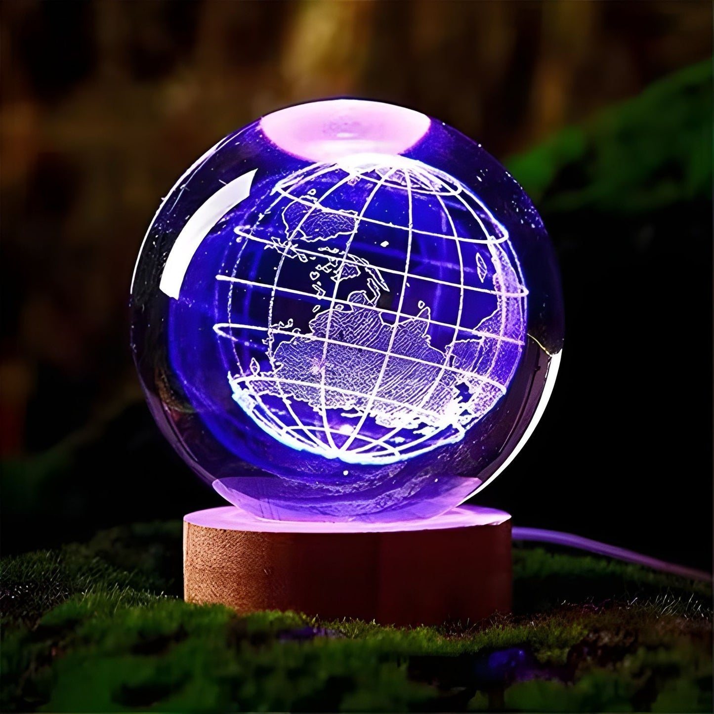 Luminária De Mesa Bola De Cristal 3D LED RGB B-Max BM-F976