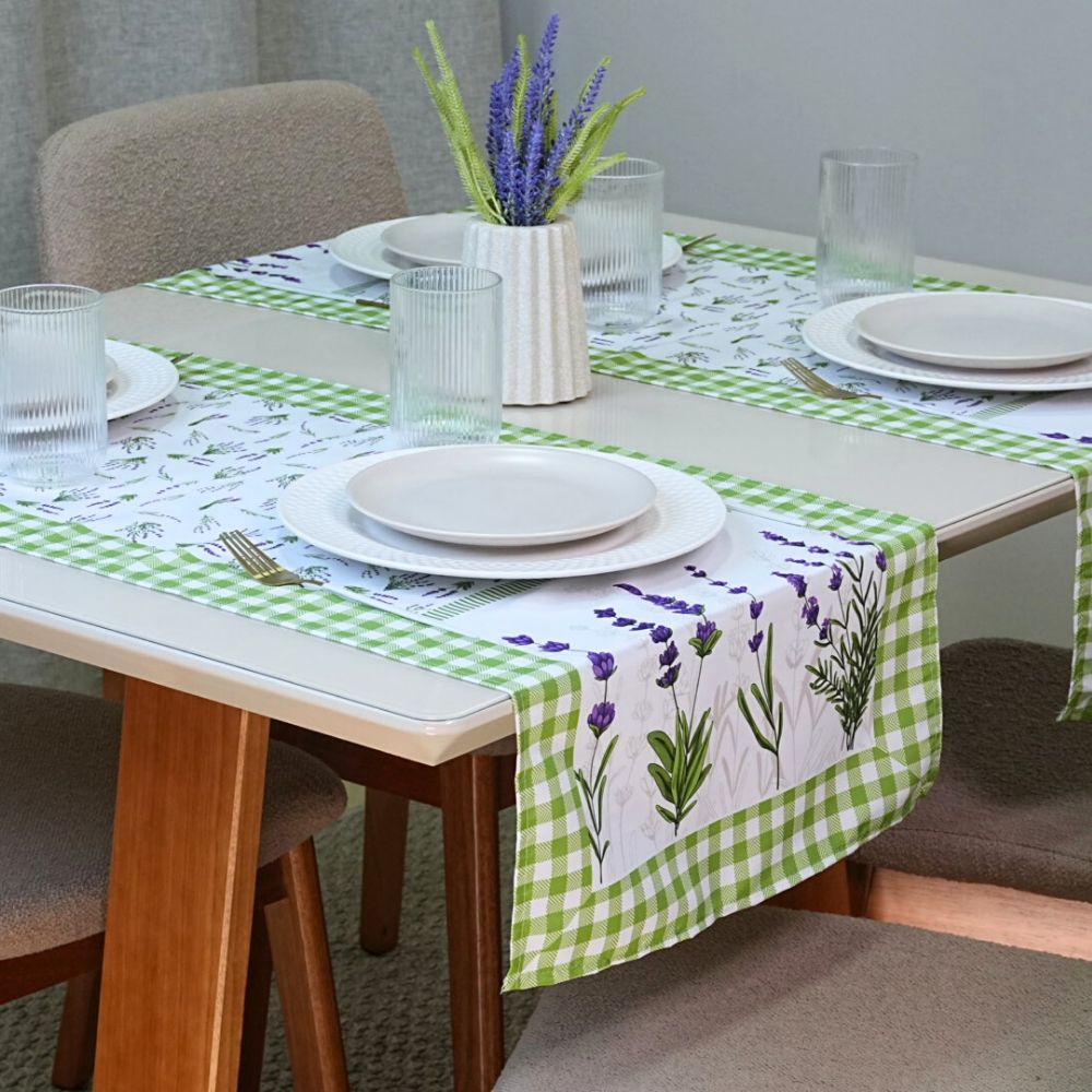 Caminho de Mesa Estampado Allegra 1 Peça 1,25m x 43cm 100% Poliéster - Lavanda