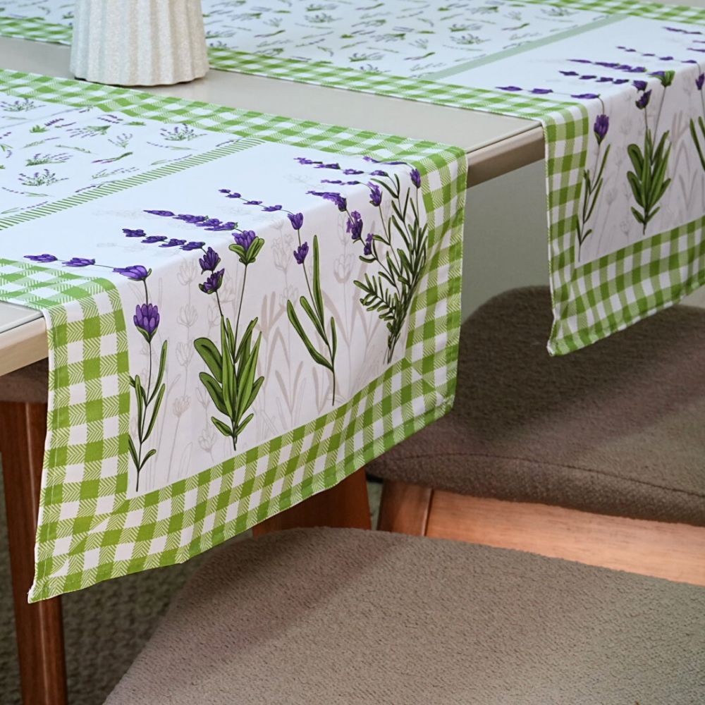 Caminho de Mesa Estampado Allegra 1 Peça 1,25m x 43cm 100% Poliéster - Lavanda