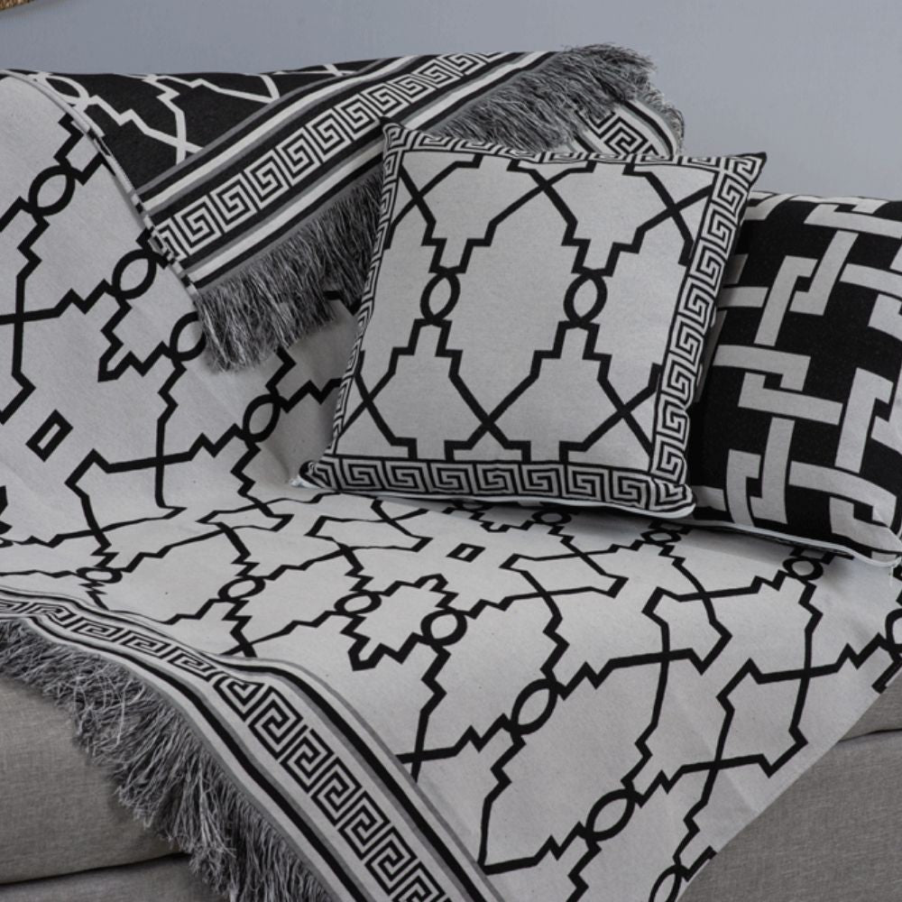 Kit Xale Para Sofá Com Franja Grécia 5 Peças 1,35m x 1,35m 60% Algodão / 40%