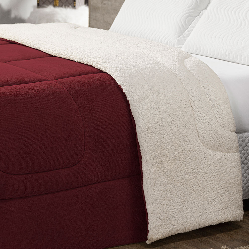 Coberdrom Cobertor King 1 Peça Maya Manta Soft e Sherpa de Carneiro 100% Polié