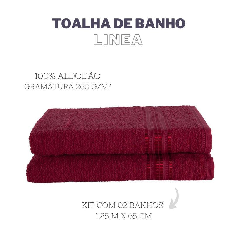 JOGO DE BANHO LINEA 2 PEÇAS - Cor:Vermelho Real