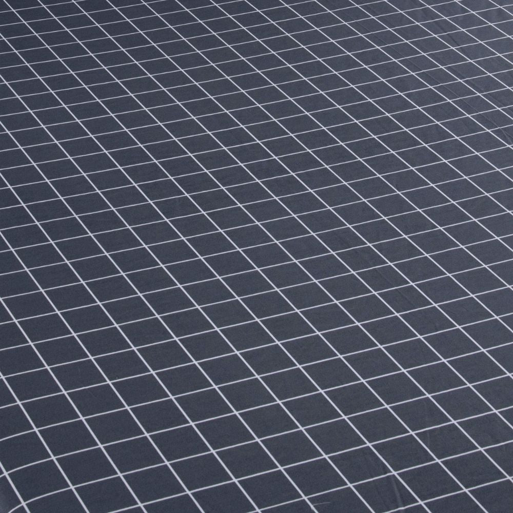 Jogo de Lençol Grid Quadriculado 3 Peças Queen 80% Algodão / 20% Poliéster P